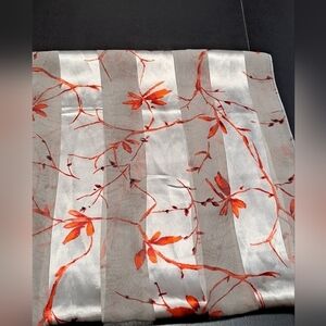 Shimmering Silver & Red Scarf